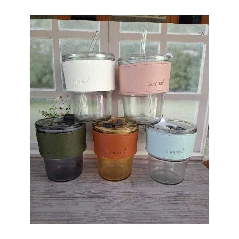 Ecer Gelas Thumbler Kaca Aesthetic (Tanpa Box Ori, Perlu Bubble dan Kardus Packing)