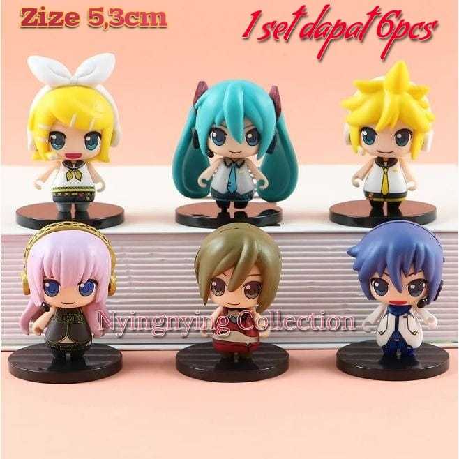Figure VOCALOID Hatsune Miku Rin Len Luka Anime Cosplay Set isi 6 TERMURAH