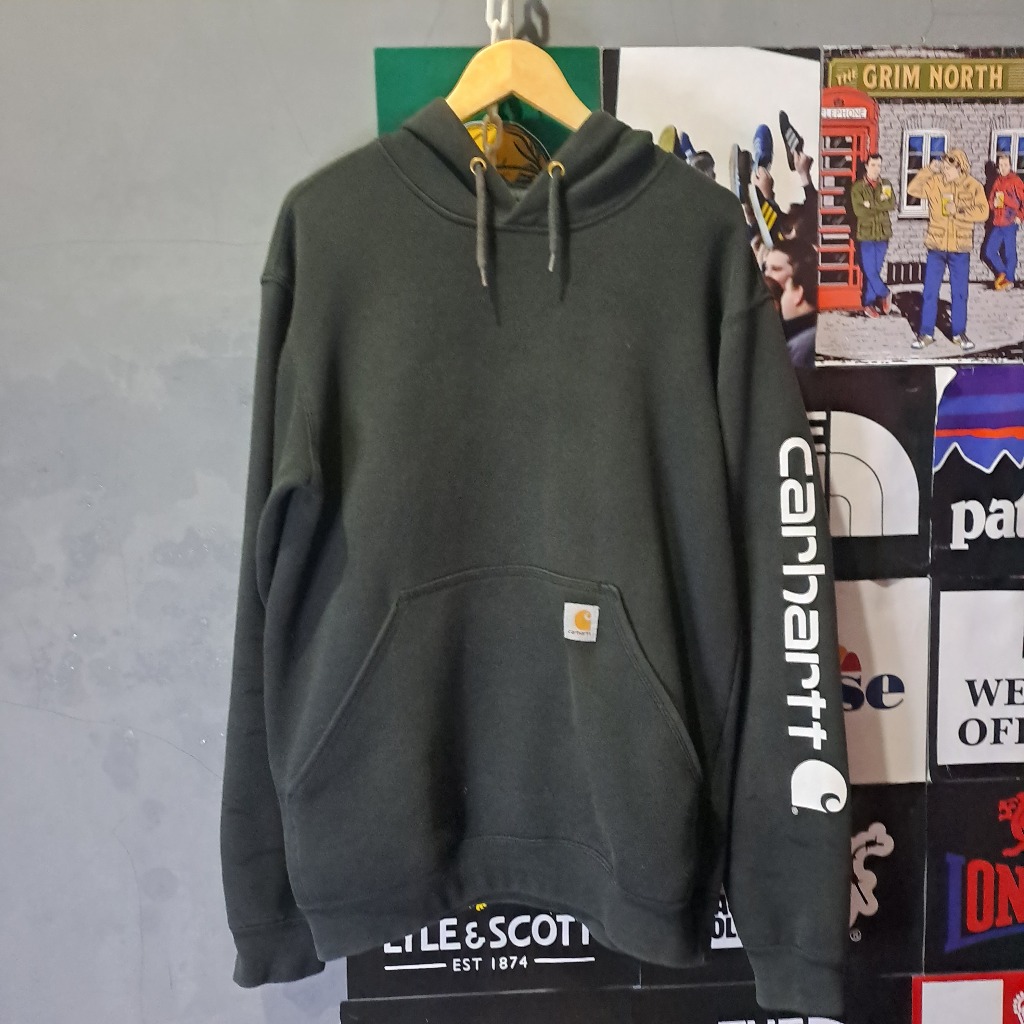 Hoodie Carhartt Original Spellout Black Full Tag No Minus