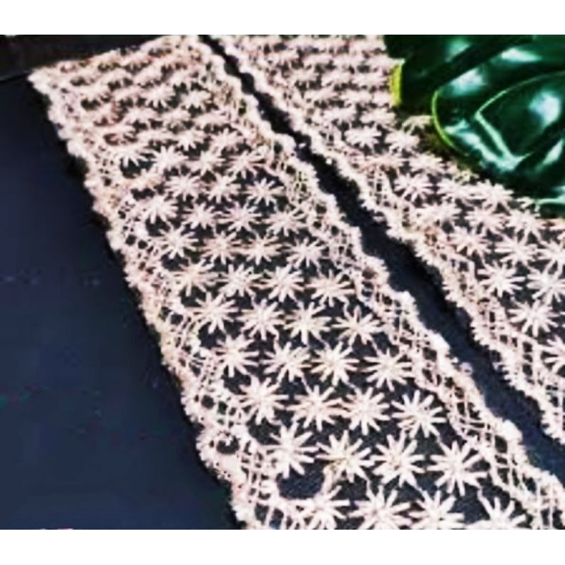 renda bintang tile renda tile renda bordir tille renda bintang Lebar 7Cm harga per 1yard renda Guipe