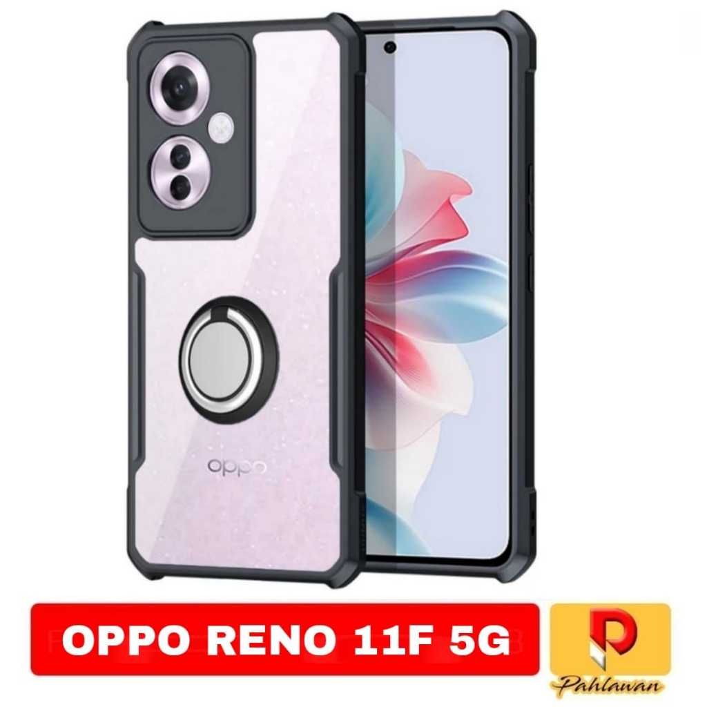 Hard Case OPPO RENO 11F 5G Case Armor Transparent Premium Case + Ring