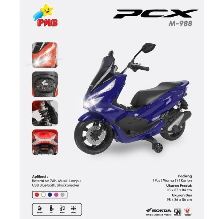 SEPEDA MOTOR AKI ANAK PMB M988 LISENSI HONDA PCX OFFICIAL LICENSED PRODUCT ASLI ORIGINAL MURAH SURAB