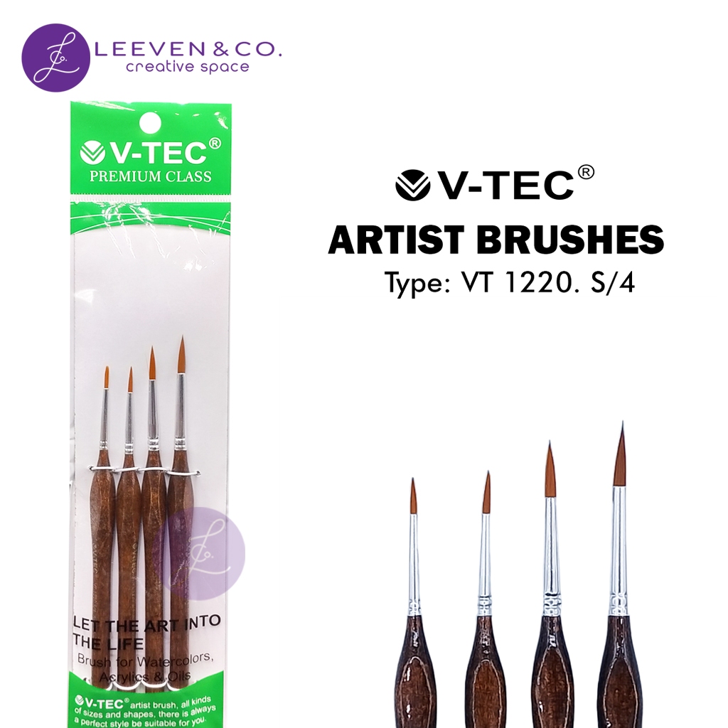 

V-TEC ARTIST BRUSHES SET 4 NO. 0, 1, 4, 6 (VT 1220.S/4)
