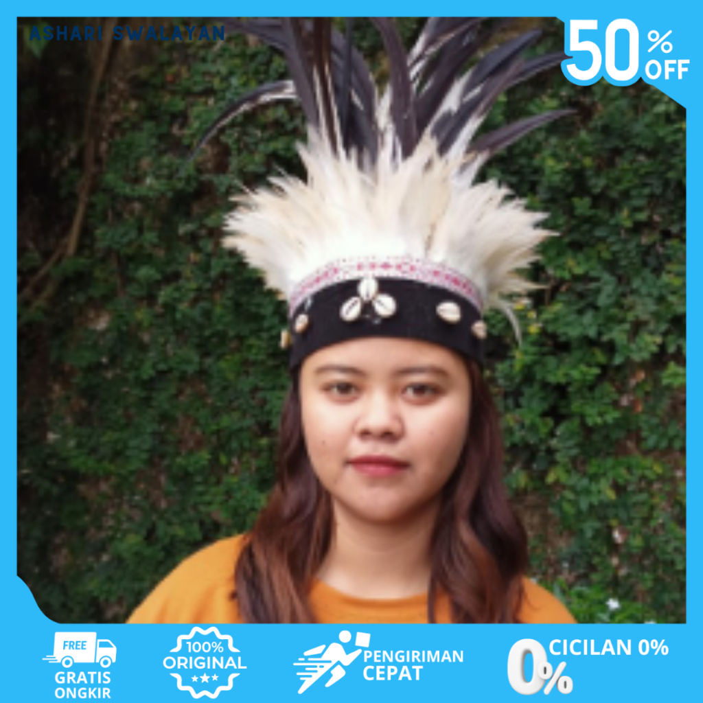 TERLARIS HIASAN KEPALA TOPI ADAT PAPUA KERANG