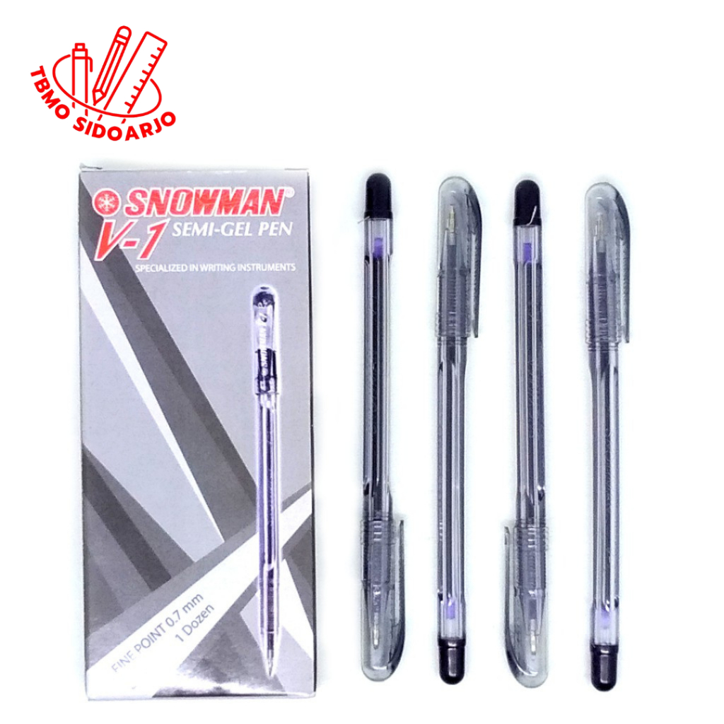 

TBMO Bolpen / Pulpen Snowman V1 Hitam Per Pack Isi 12