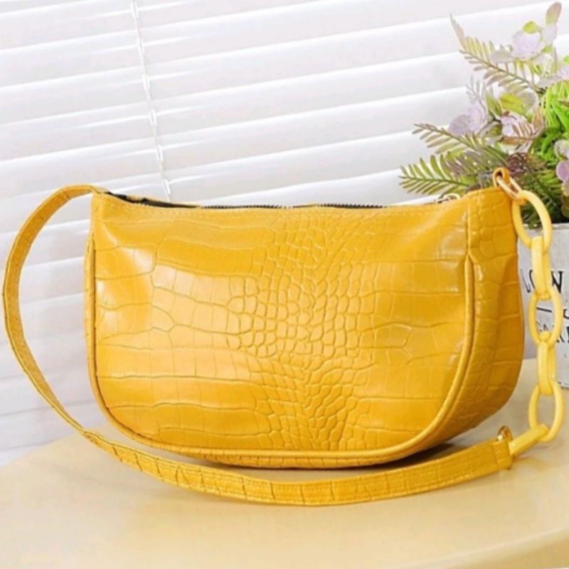 TAS BAHU CROCO ACRILIC/SHOULDER BAG