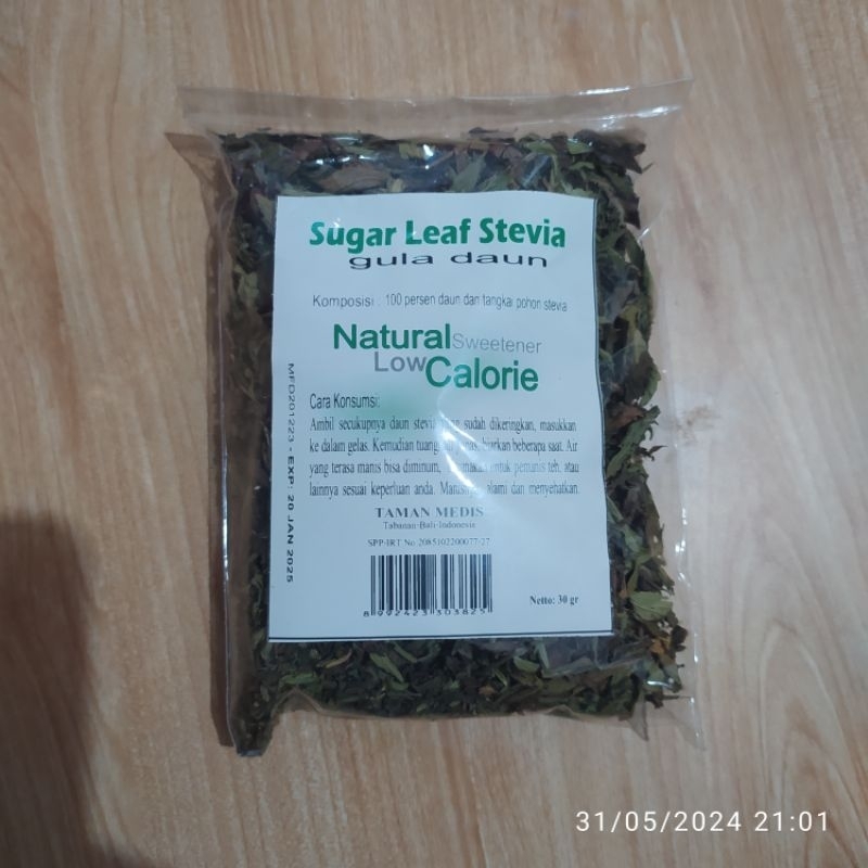 

DAUN STEVIA KERING SUGAR LEAF STEVIA GULA DAUN 30 GRAM ASLI DENPASAR BALI