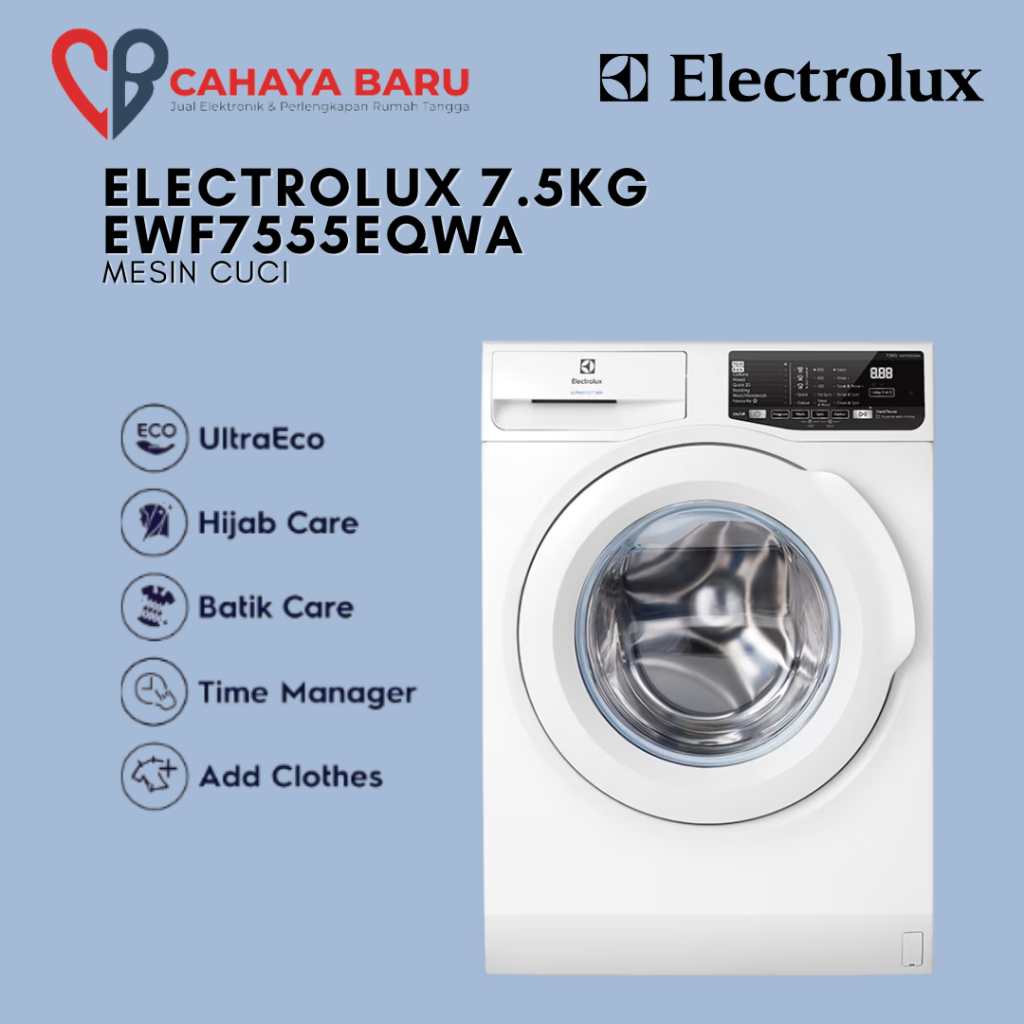 Mesin Cuci ELECTROLUX 7.5KG EWF7555EQWA