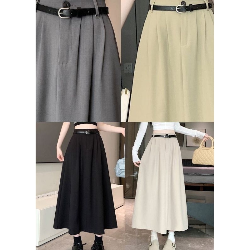 HEMAT LUAR BIASA Rok Hana skirt Korean style bahan wool street premium - rok panjang wanita casual