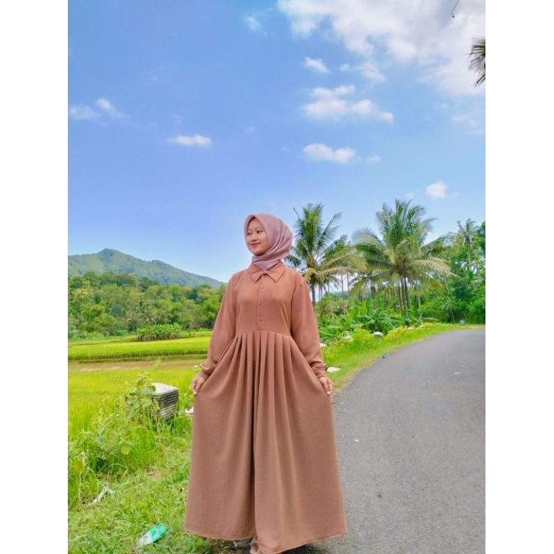 [READY] kanira set vest/ midi dress vest /gamis polos inner+vest korea style kringkle