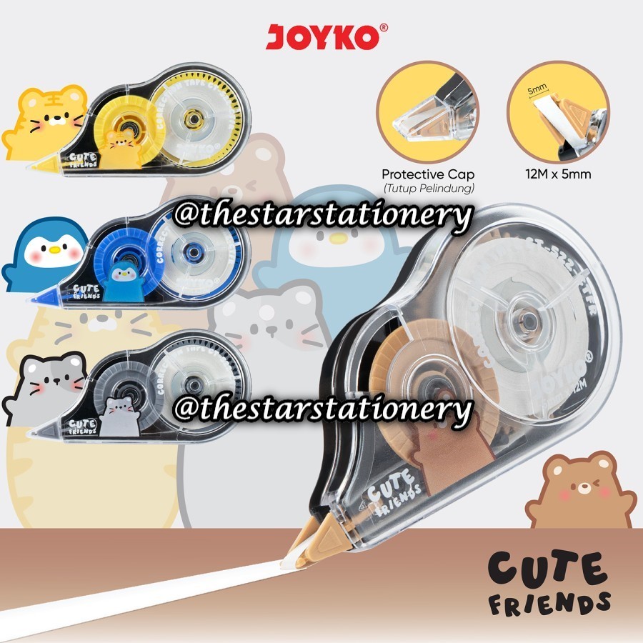 

(1 Biji) Correction Tape Joyko CT-522-CTFR (12 M x 5 mm) / Pita Koreksi Joyko CT-522