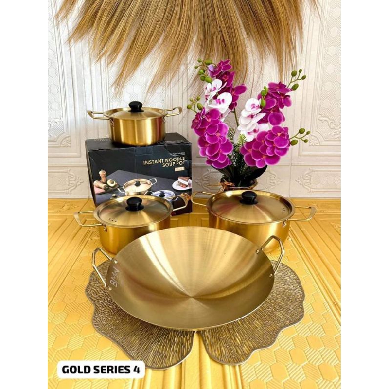 panci set stanlis kuning emas