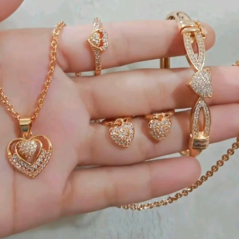 1 set model perhiasan emas wanita 24 karat asli realpict 2024
