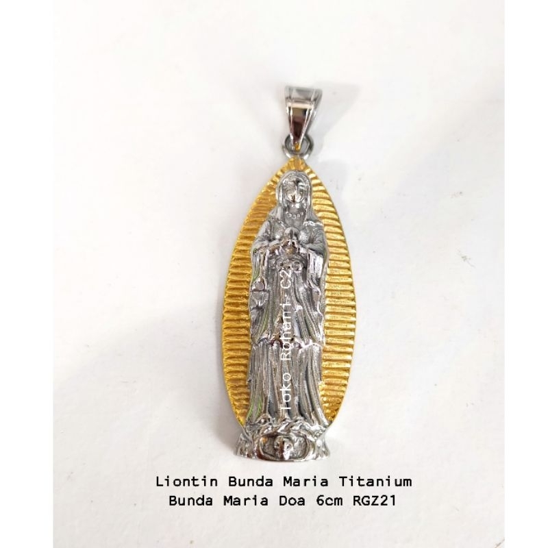 Liontin Bunda Maria Doa Titanium 6cm RGZ21 - Liontin Bunda Maria