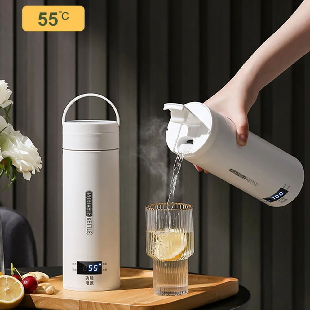 Pemanas Air Listrik Mobil Electric Thermos Kettle Portable 500 ml Portable Dengan Pemanas