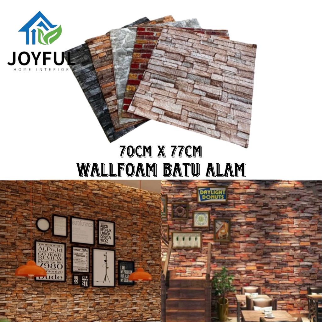 PAHE WALLFOAM 3D MOTIF BATA - UKURAN 70CM X 77CM (15 LEMBAR)