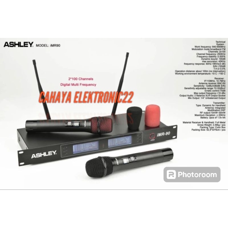 MIX WIRELESS ASHLEY IMR90 / IMR 90 2MIC PRODUK  ASHLEY - MIC IMR90 Original