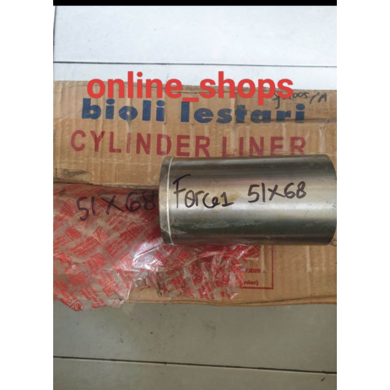 Cylinder liner foring boring force 1 fizr ukuran lubang 51 luar 68 panjang 118 mm BIOLI