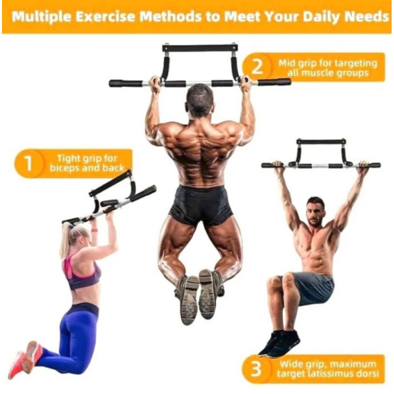 Tiang Latihan Pull Up Pintu Door Gym Bar Solid Grip Fleksibel