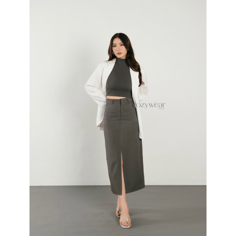 [COZY.WEAR] Freya Skirt (104) | Rok Kulot Highwaist HW Rok kain wanita Celana kantor office Rok high