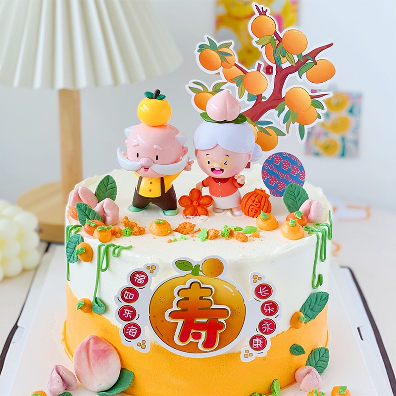 Topper kakek nenek set / Topper panjang umur / Topper Kue