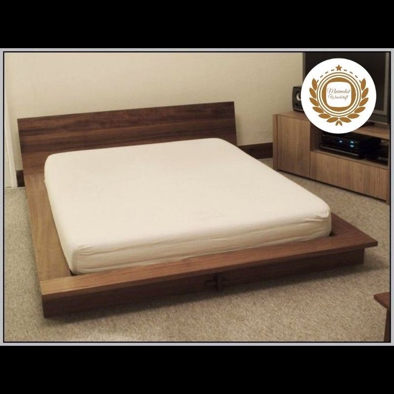 dipan sayap minimalis,  dipan sayap kayu solid, rangka tempat tidur , kayu solid
