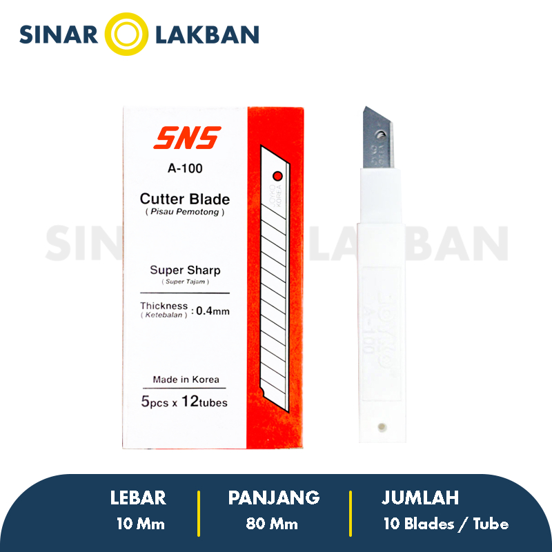 

Isi Pisau Cutter Kecil/ Refill Cutter Kecil H-300 (1 Tube isi 10 Pcs) SINAR LAKBAN