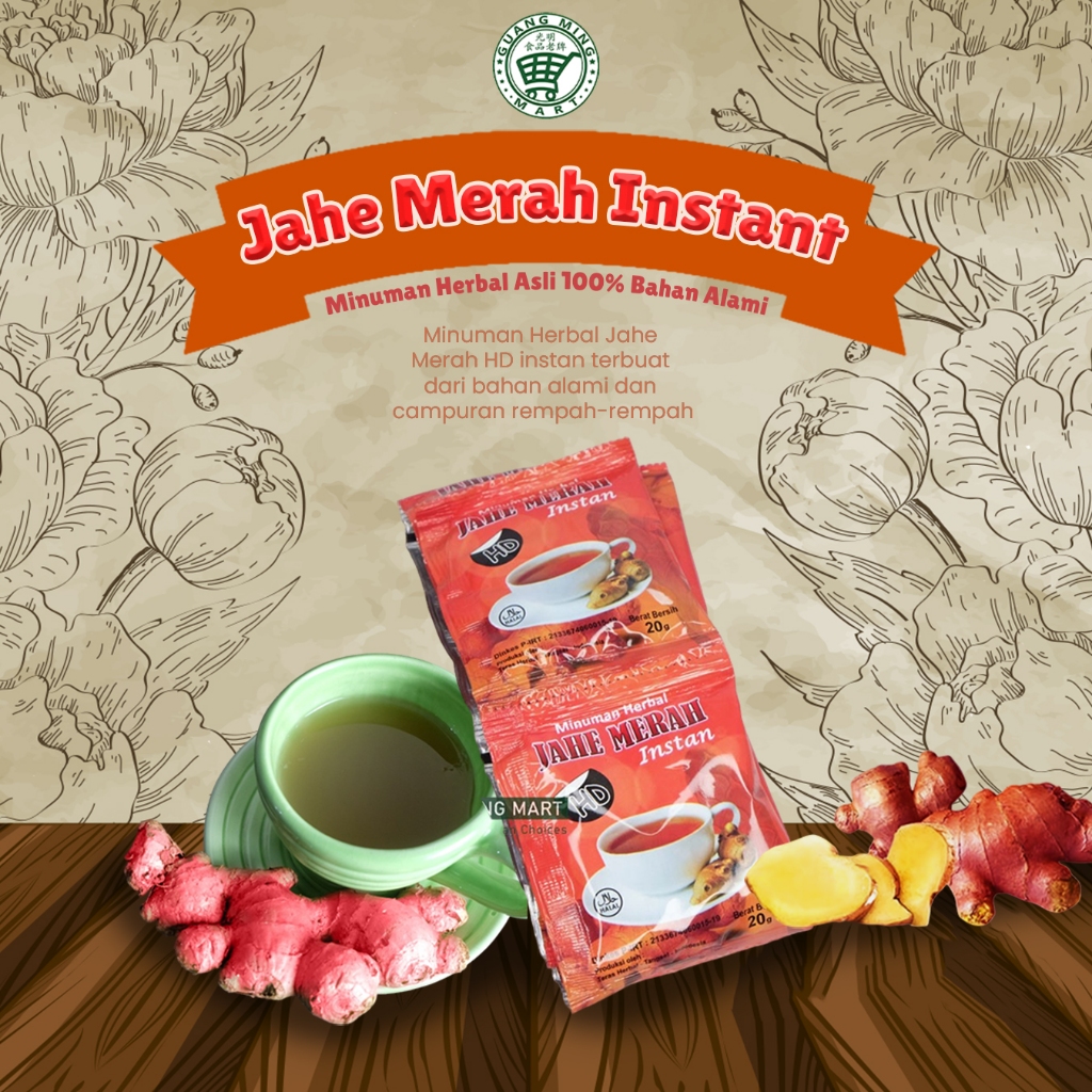 

Jahe Merah Instant HD Sachet Minuman Herbal Asli 100% Bahan Alami