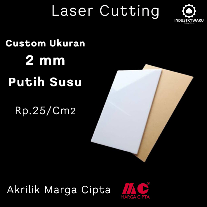 

Akrilik Custom Lembaran Tebal 2mm Putih Susu LASER CUTTING