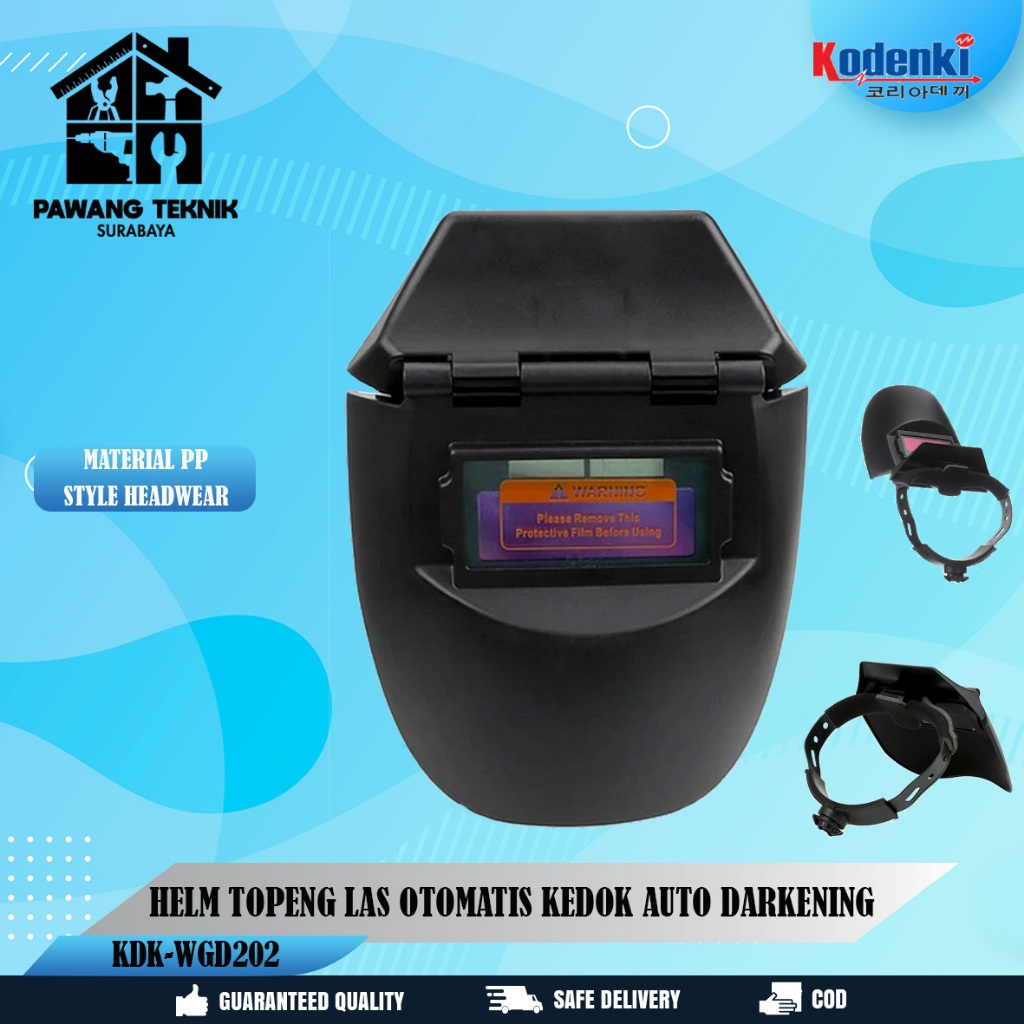 Kodenki Topeng Las Otomatis Kedok Las - Helm Topeng Las Otomatis Kedok Auto Darkening Kaca Mata Peli