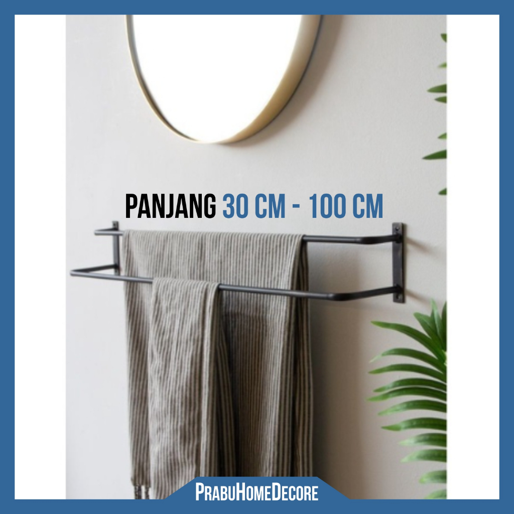 Rak Baju Handuk Lipat 2 Layer Termurah | Rak Gantung Besi 2 Susun Panjang 30 - 100 cm Serbaguna | Be
