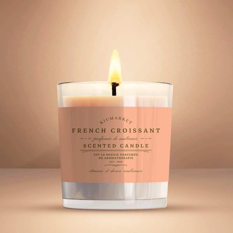 Kiumarket French Croissant Lake Scented Candle meed Size Lilin Aromatheraphy Kiumarket