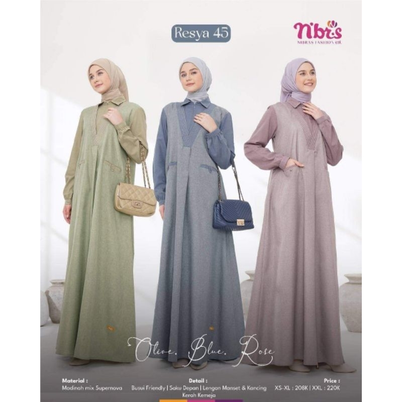 gamis nibras Resya 45 terbaru bisa COD