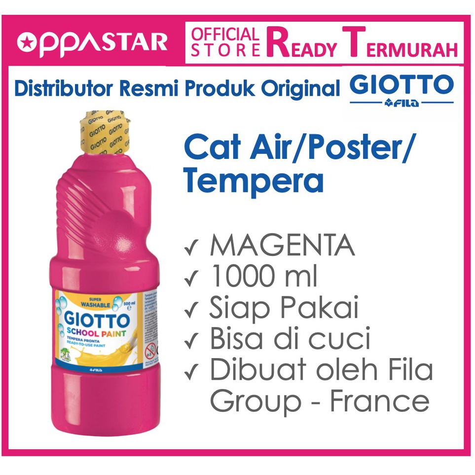 

Kirim Langsung Cat Air Cat Cat Tempera Giotto School Paint 1 ml Magenta