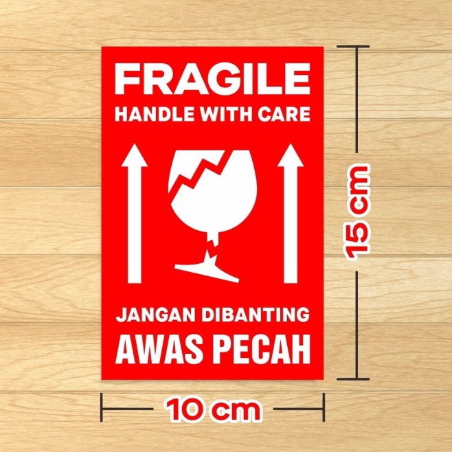 

Sticker Label Fragile Handle with Care Stiker Awas Pecah Jangan Dibanting 15 x 1 cm 1 pack 1 pcs