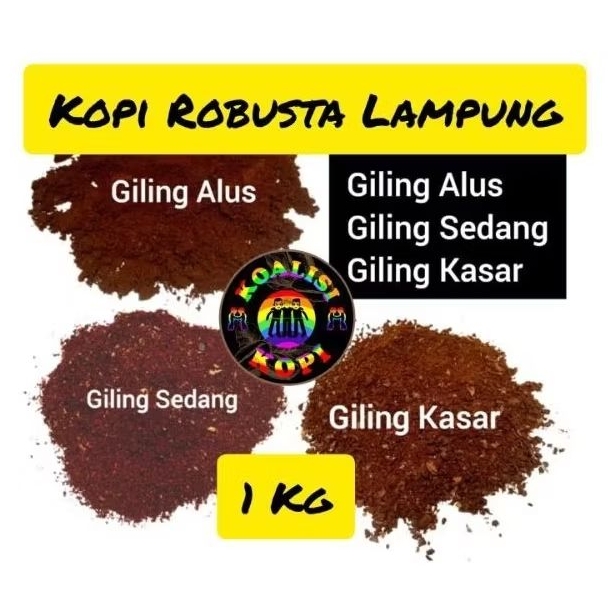 

Beans Biji Kopi Bubuk Robusta Lampung 1 kg murah, Blend Kopi Susu, Medium to dark dan Dark