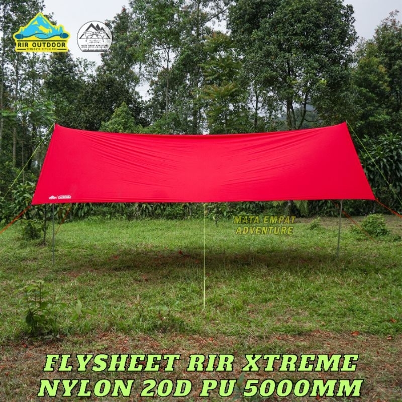 FLYSHEET RIR XTREME 3X3 3X4 4X6 NYLON 20D PU 5000MM FLYSHEET BUSHCRAFT PENUTUP ATAP TENDA