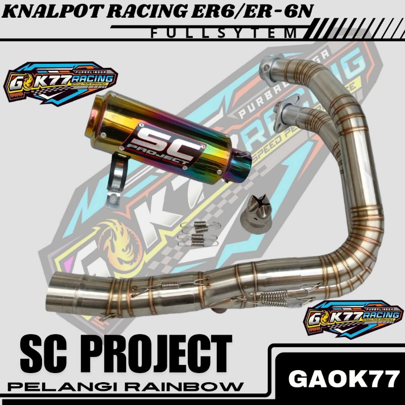 KNALPOT SC PROJECT PELANGI FOR ER6 ER6N ER-6N FULLSYTEM