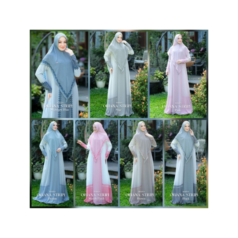 *ORIANA STRIPE* by MADANIASYARI MASYA ( SET KHIMAR )