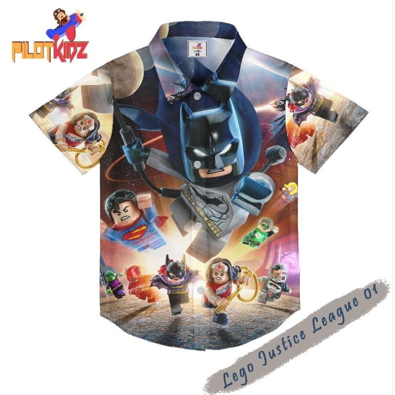 Kemeja Anak Motif | Lego Justice League 01