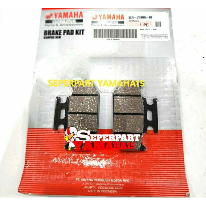 BRAKE PAD KIT KAMPAS REM BELAKANG WR155 ORIGINAL YGP GENUINE PARTS 3C5-25806-00