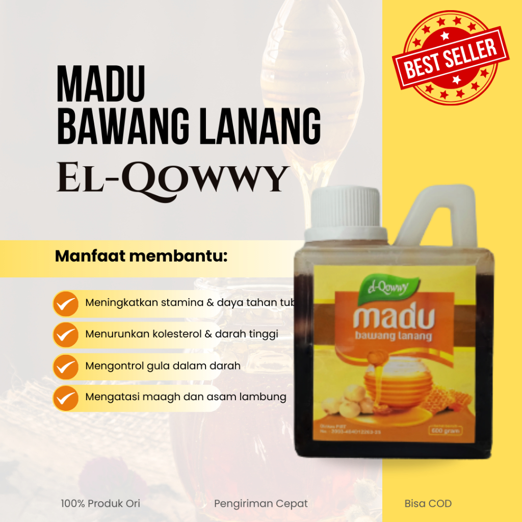 Madu Bawang Lanang Tunggal El-Qowwy 600gr | madu hitam promil | obat kuat pria tahan lama