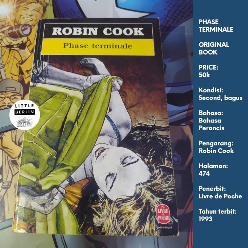 ORIGINAL Novel Bahasa Perancis PHASE TERMINALE Robin Cook French Book Français Novel Bahasa Perancis