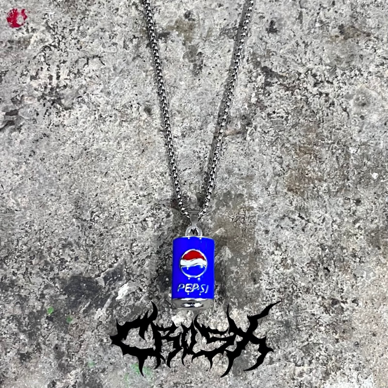 REKA NECKLACE / KALUNG TENGKORAK SKULL NECKLACE MAINAN MINI MINUMAN KALENG / KALUNG CROSS SALIB KALU