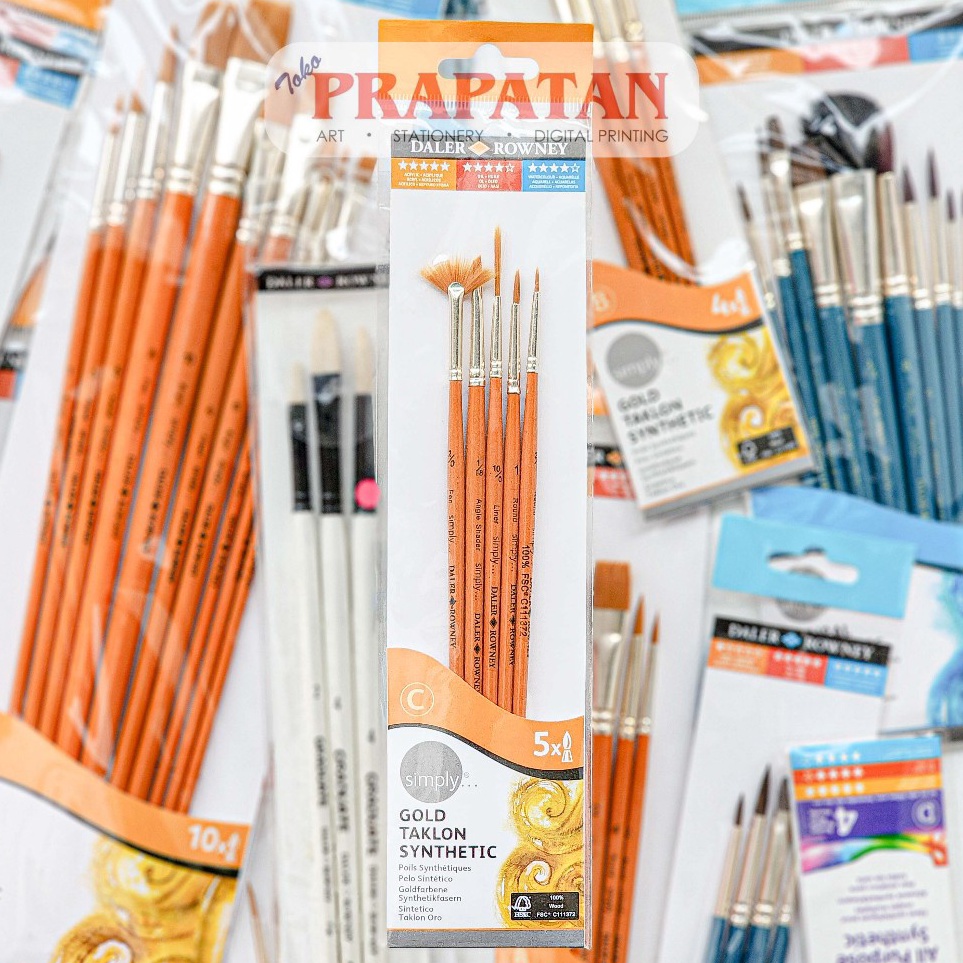 

Paling Popular Kuas Lukis Daler Rowney Gold Taklon Synthetic Brush Set Paint Brush Set