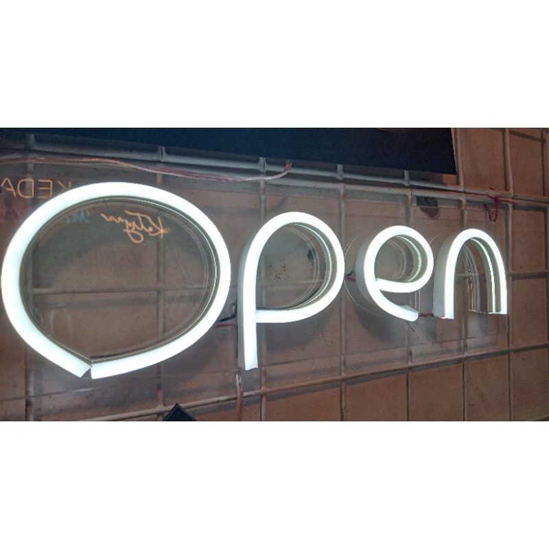 logo neon plex logo open lampu neon flex