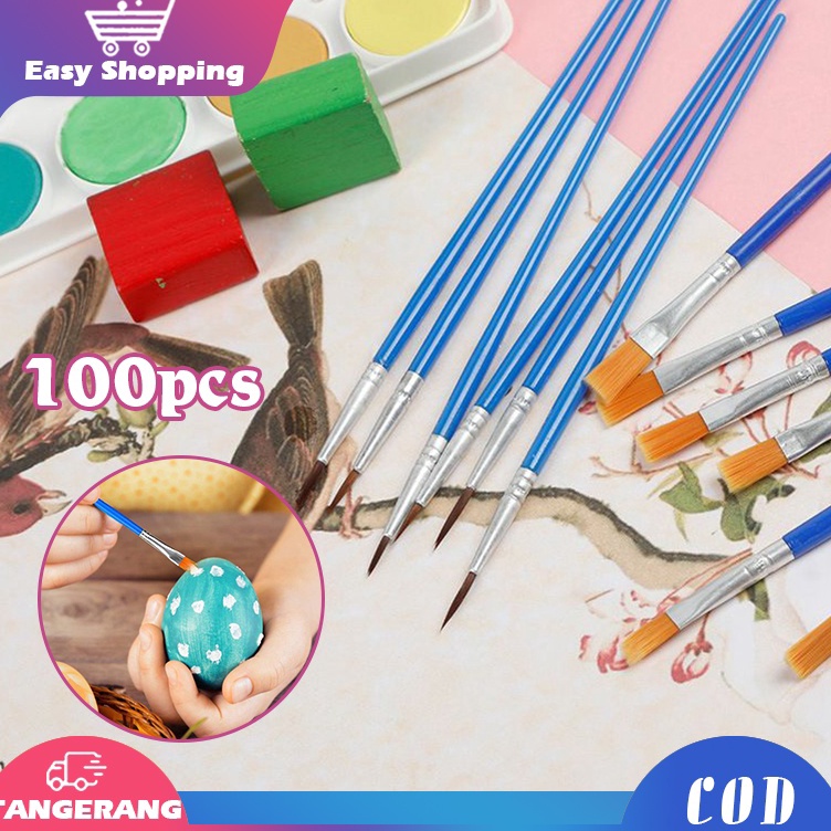 

1pcs Kuas Lukis Set Ujung Pointed Dan Flat KuasCat Minyak Kuas Melukis Lengkap Kuas Lukis Akrilik Bulu Nilon Cat Air