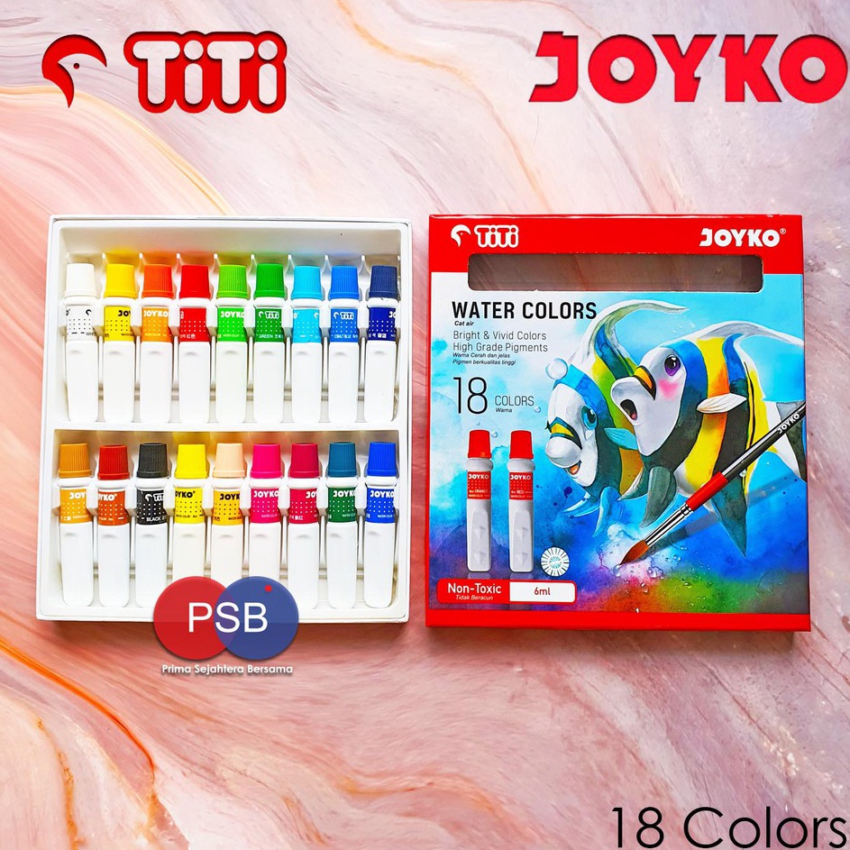 

Harga Termurah Titi Joyko Water color 18 colors cat air Titi Joyko 18 warna