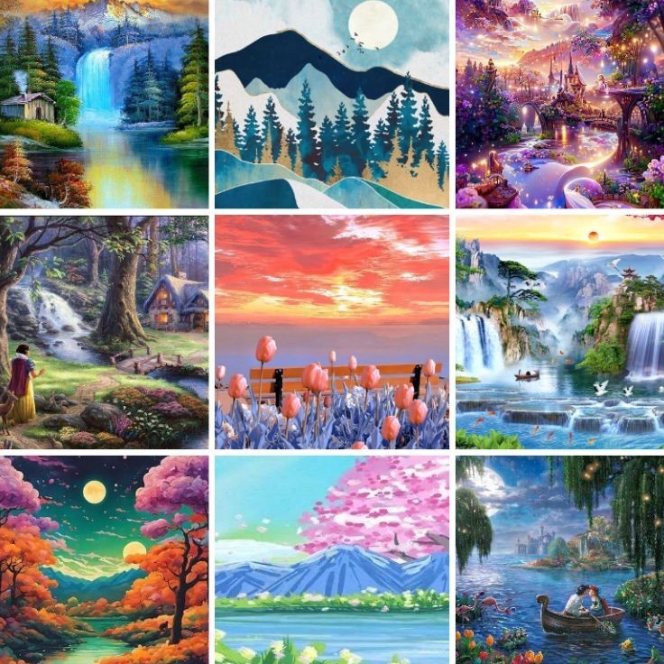 

Best Terlaris Canvas Painting By Numbers Lukisan Kanvas Cat 4x5CM