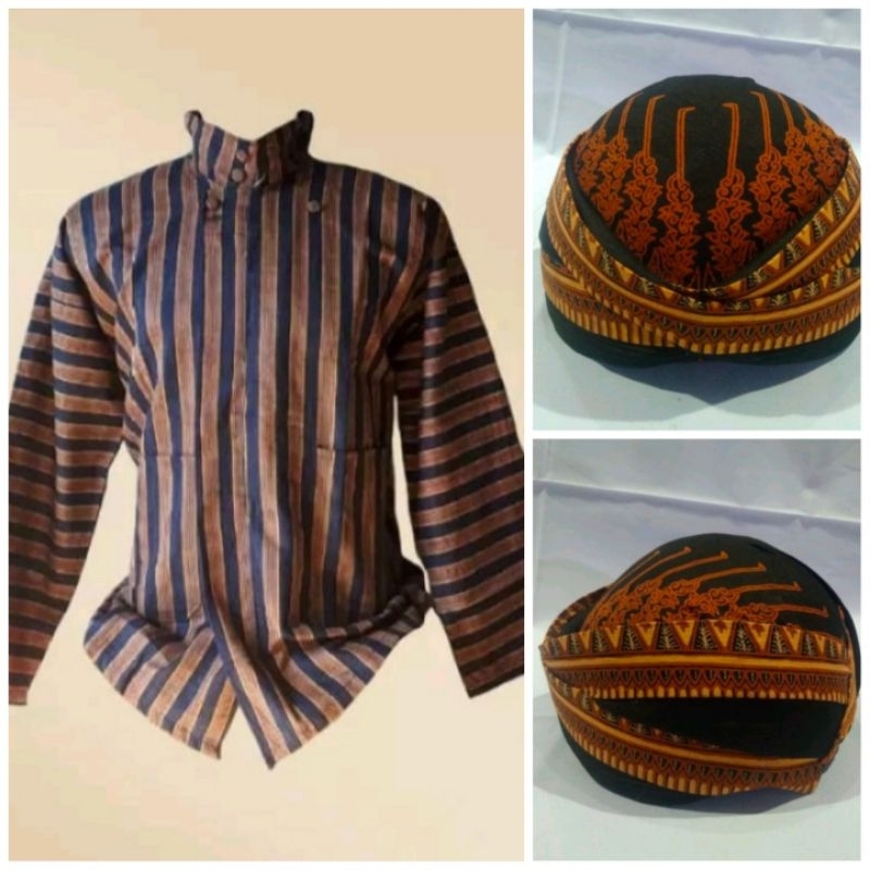 Baju Lurik / Surjan Lurik  Pria Dewasa & Blangkon / Pakaian Adat Jawa